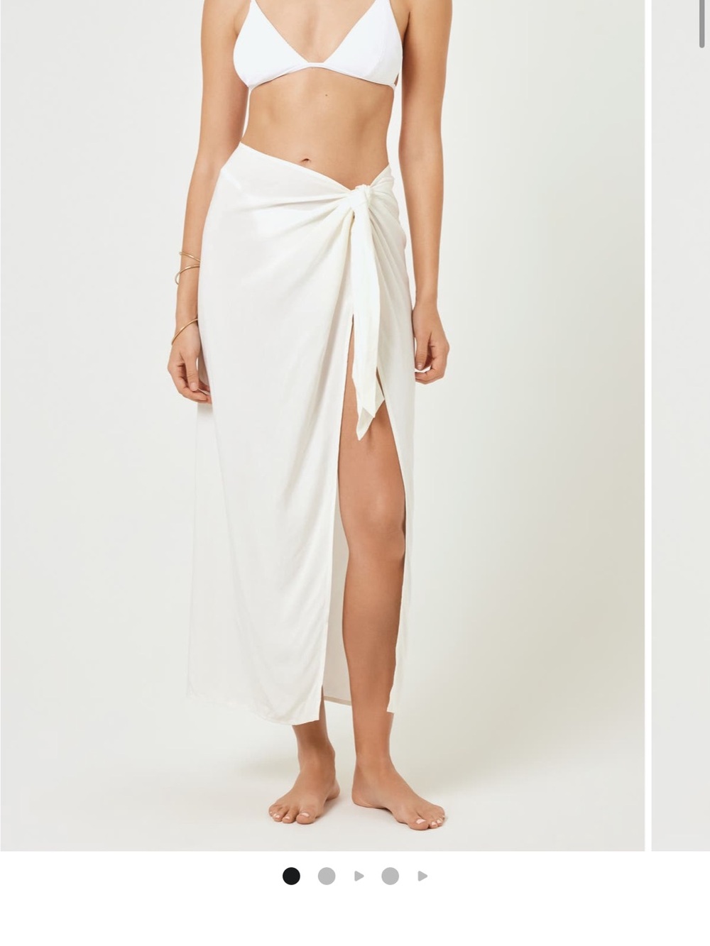 L* Space White Sarong  Tie-Front Beach Sarong - new